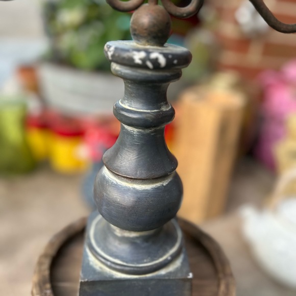 Hobby Lobby Accents Vintage Wood And Metal Candelabra 3 Arm